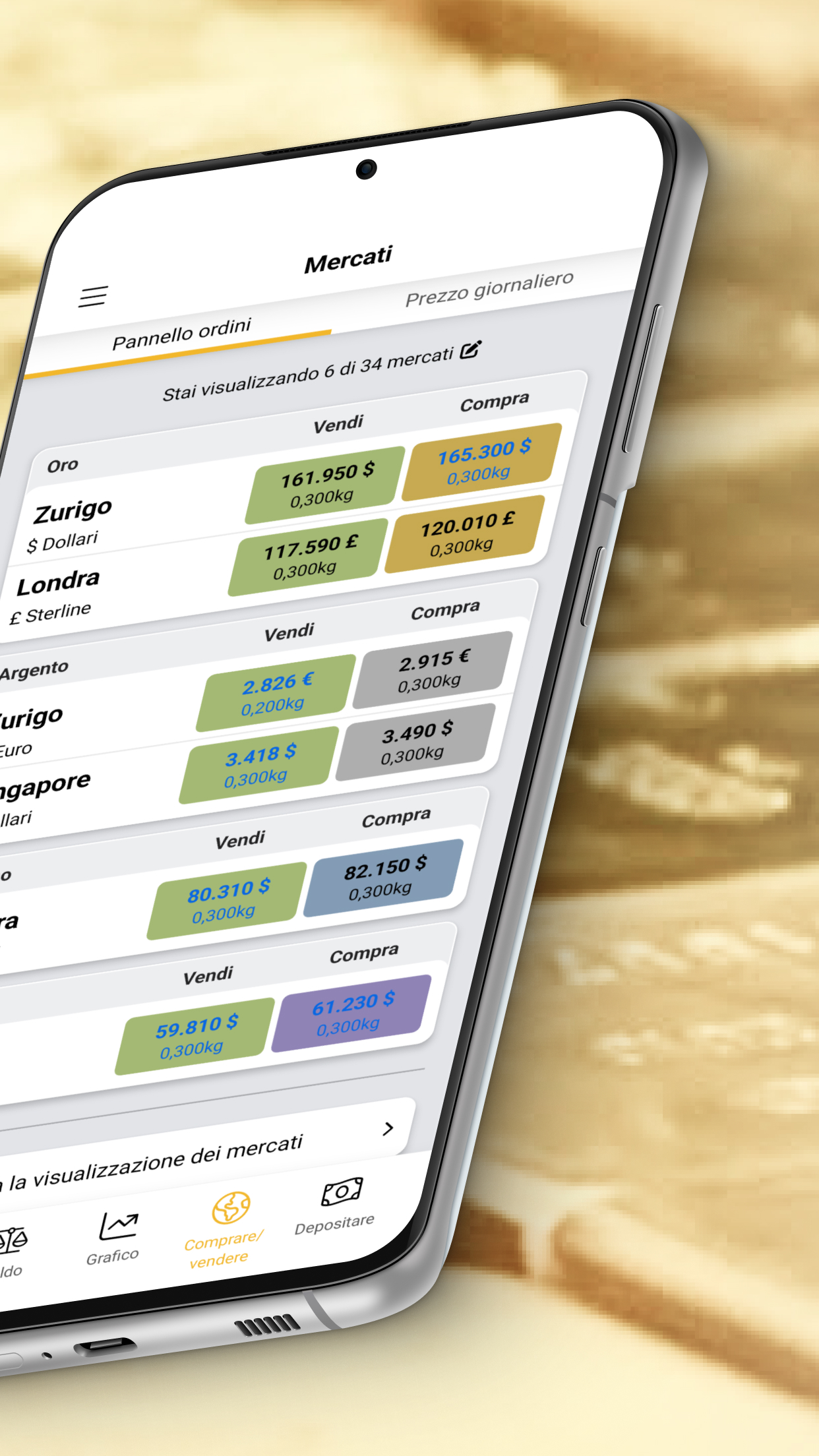 Negozi oro e argento con le app di BullionVault