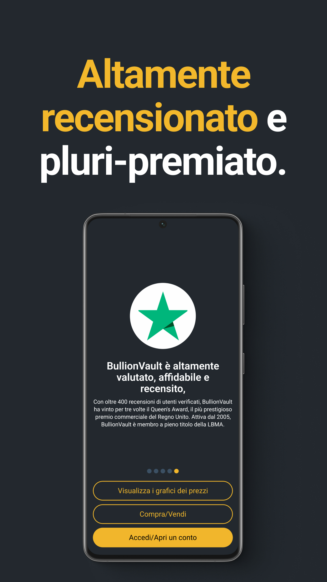 I più apprezzati e pluripremiati. Membro a pieno titolo della LBMA.